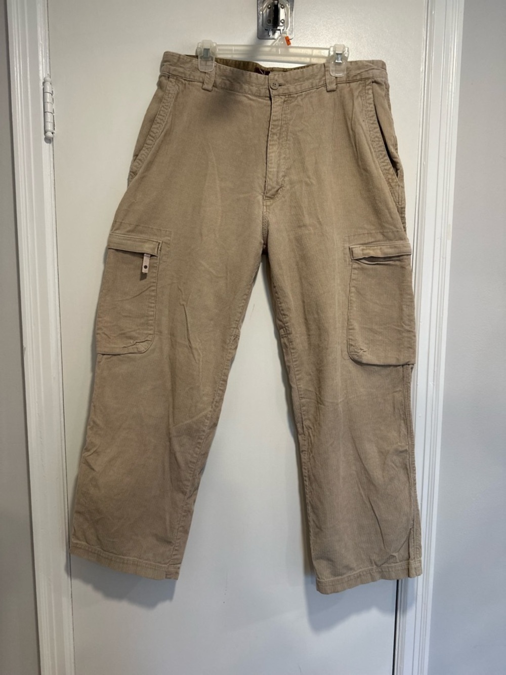 Nesi AG Tan Corduroy Sz: 38x32 Baggy Cotton Streetwear Y2K Style Cargo Pants.